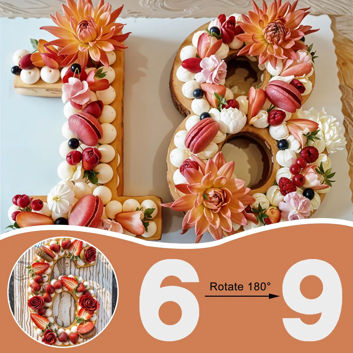 Stampi per torte di grandi dimensioni, numeri da 0 a 8, stencil per torte fai da te (30,5 cm)