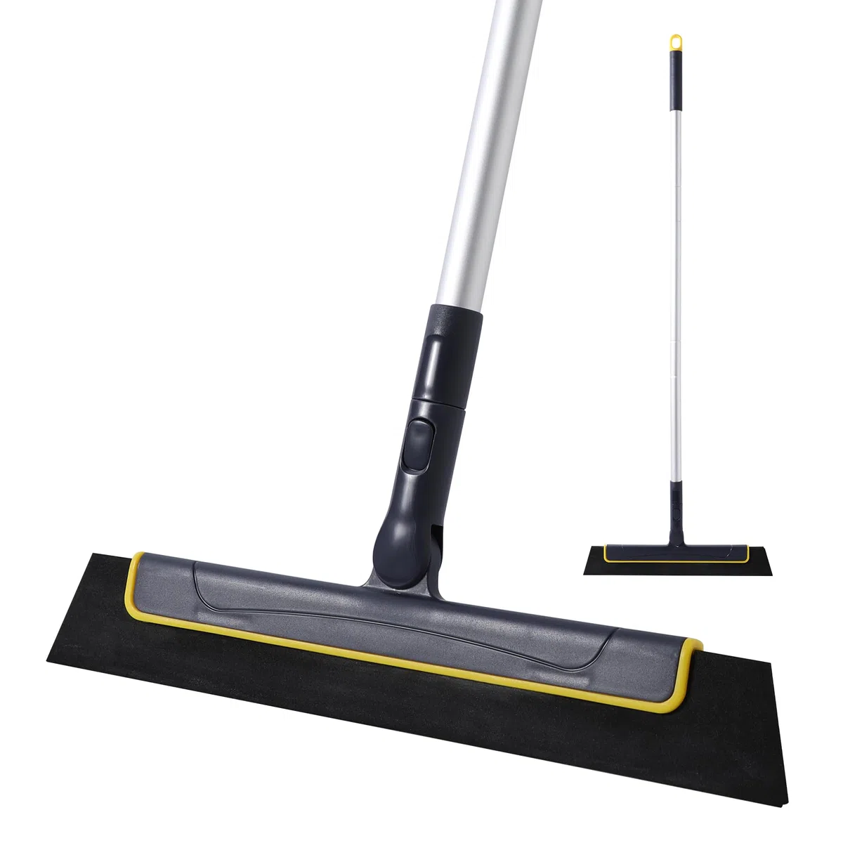 Yocada Scopa per pavimenti da 129,5 cm, perfetta per doccia, bagno, cucina, casa, piastrelle, peli di animali domestici, pavimenti, marmo, vetro, finestre, schiuma d'acqua, manico lungo, regolabile,