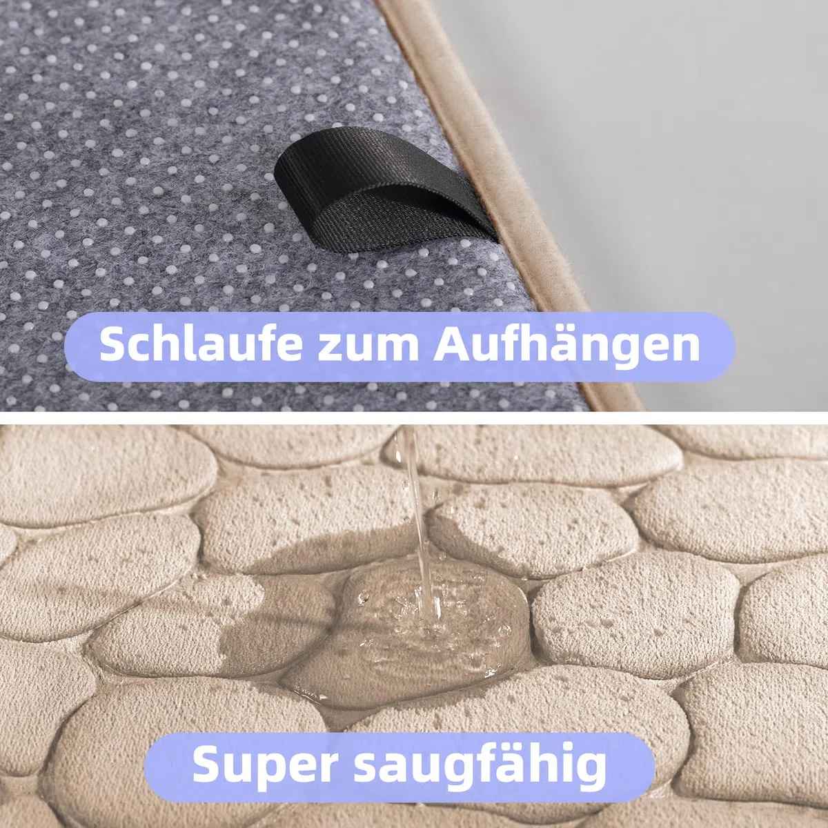 Chakme Tappetino da Bagno in Memory Foam, Assorbente, Antiscivolo per Doccia e Soggiorno, 43 x 61 cm, Beige