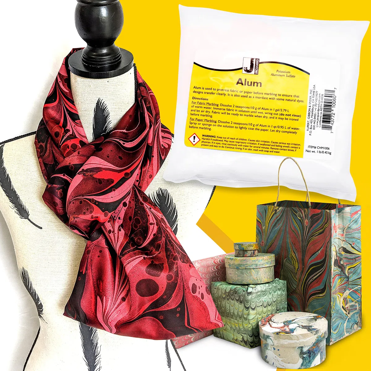 Jacquard - Solfato di Alluminio per Effetto marmorizzazione di Carta e Tessuti, 0,45 kg