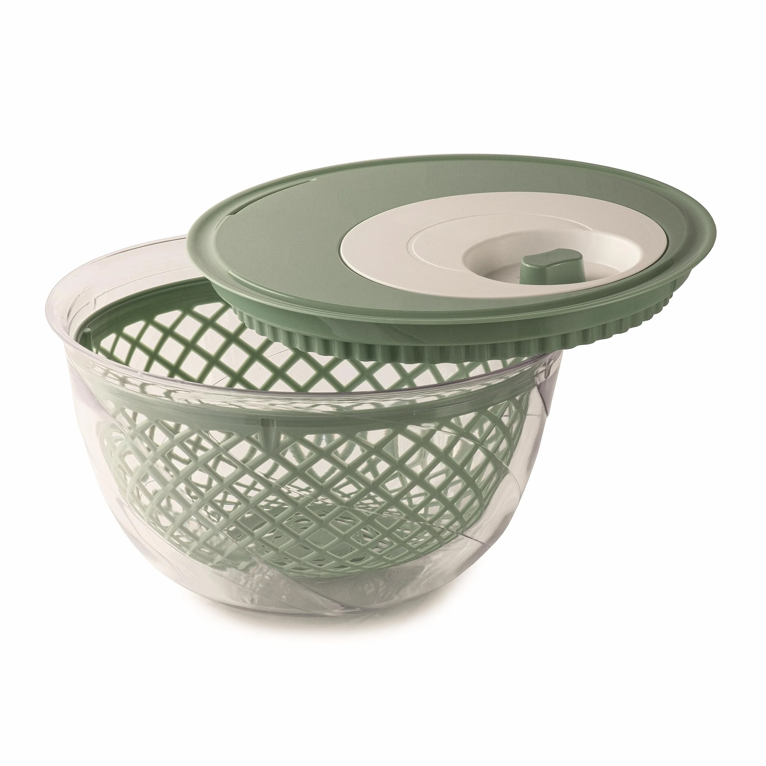 Snips Centrifuga per Insalata 4 LT, Lava e Asciuga con Scolo dell’Acqua dal Coperchio, Cestello Removibile, Insalatiera per Servire in Tavola, Pomello Salvaspazio, Lavastoviglie, Made in Italy