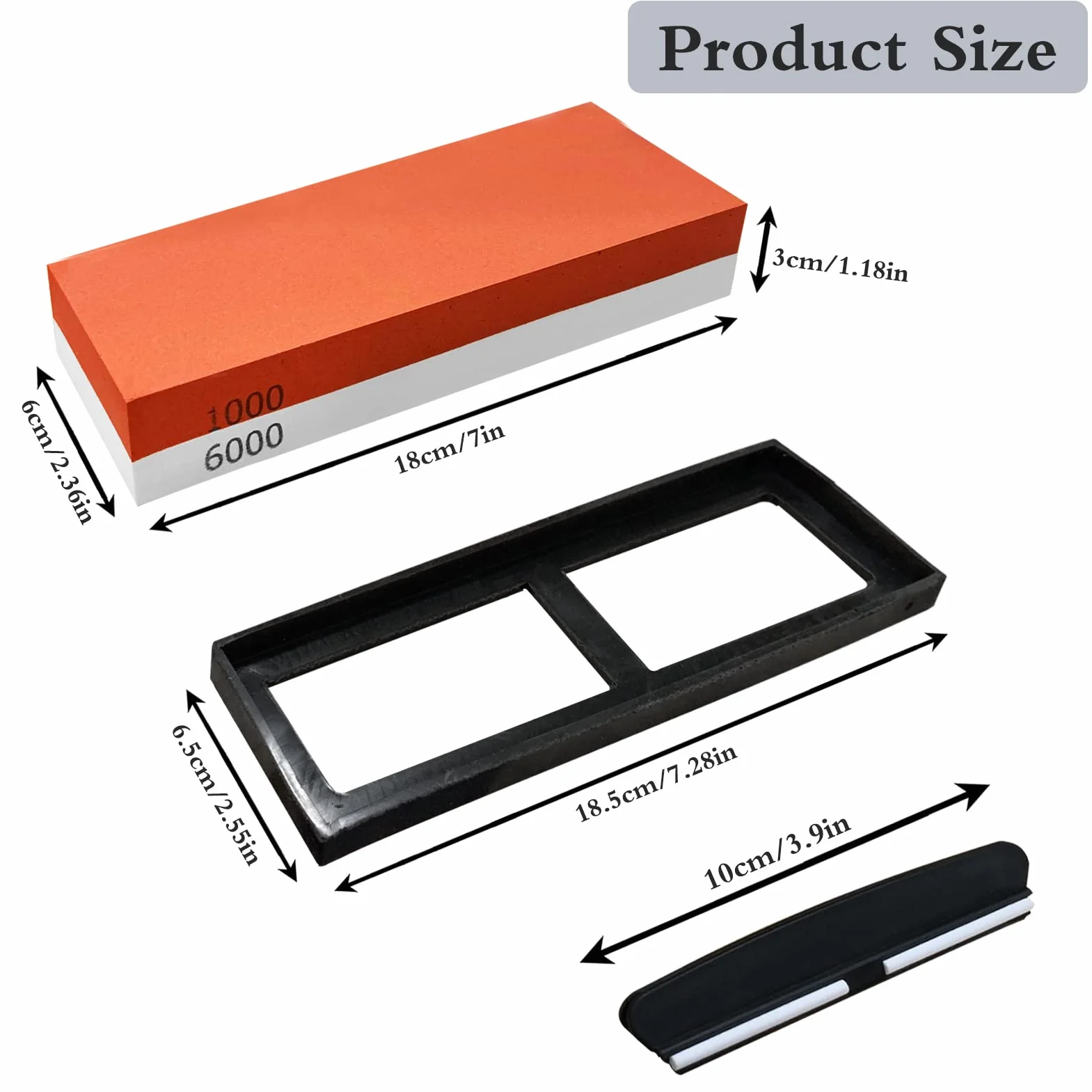 Pietra per affilare,grana 1000 e 6000,Double-Sided Affila Coltelli con Base in Silicone Antiscivolo e Guida all'Angolo(pietra 2 in 1)