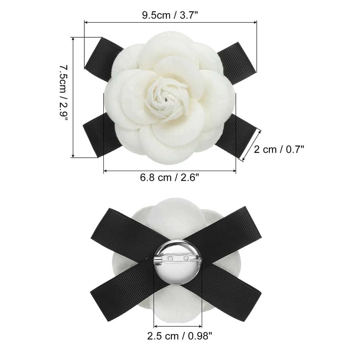 Patikil Spilla di Fiori di Camelia, Eleganti Spille di Fiori in Lana Sintetica con Fiocco Floreale per Cappello, Vestiti, Camicie, Cravatte, Giacca, Beige