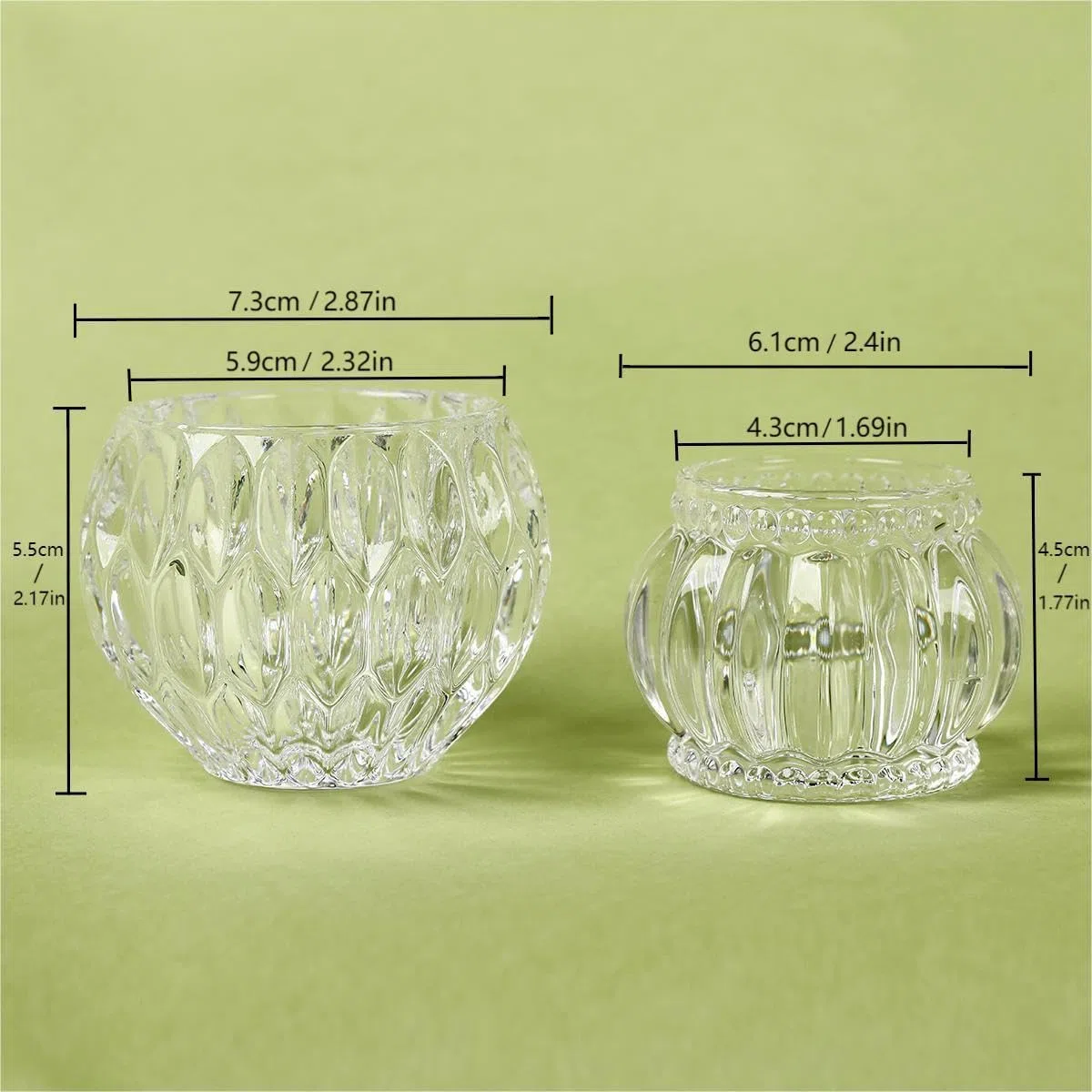 2 tazze sferiche per candele votive in vetro trasparente per candele votive fai da te per realizzare feste di compleanno, decorazioni di nozze