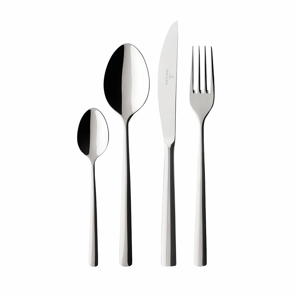 Villeroy & Boch Piemont, Servizio di Posate, Acciaio Inossidabile, Argento, 24 Pezzi