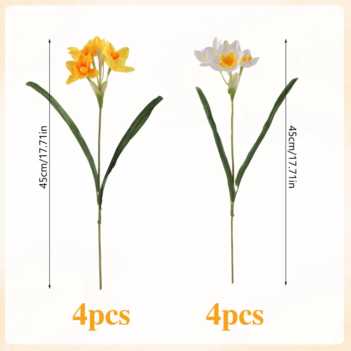 8 Pezzi Fiori Artificiali Narcisi Fiori Finti per Decorazioni Fiori Artificiali Bianco Giallo Fiori Finti da Esterno Adatto per la Decorazione di Esterni Balconi Interni Giardini