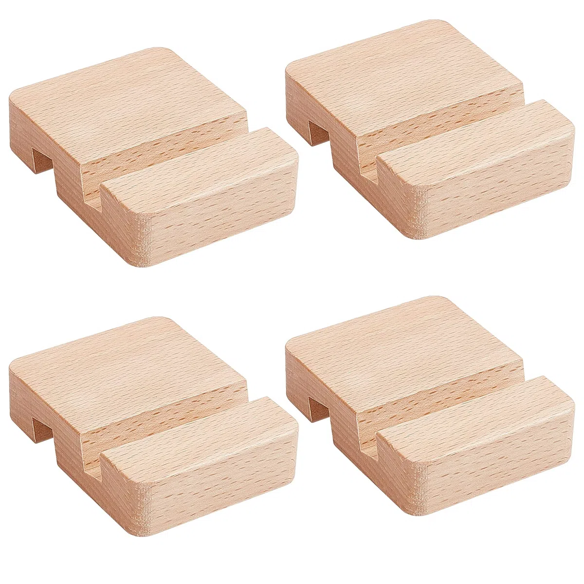 NBEADS 4pz Supporto per Telefono Cellulare in Legno da 8x6x2 cm Supporto Tablet Legno Universale Supporto per Tablet Portatile per Supportare Il Telefono in Ufficio A Casa