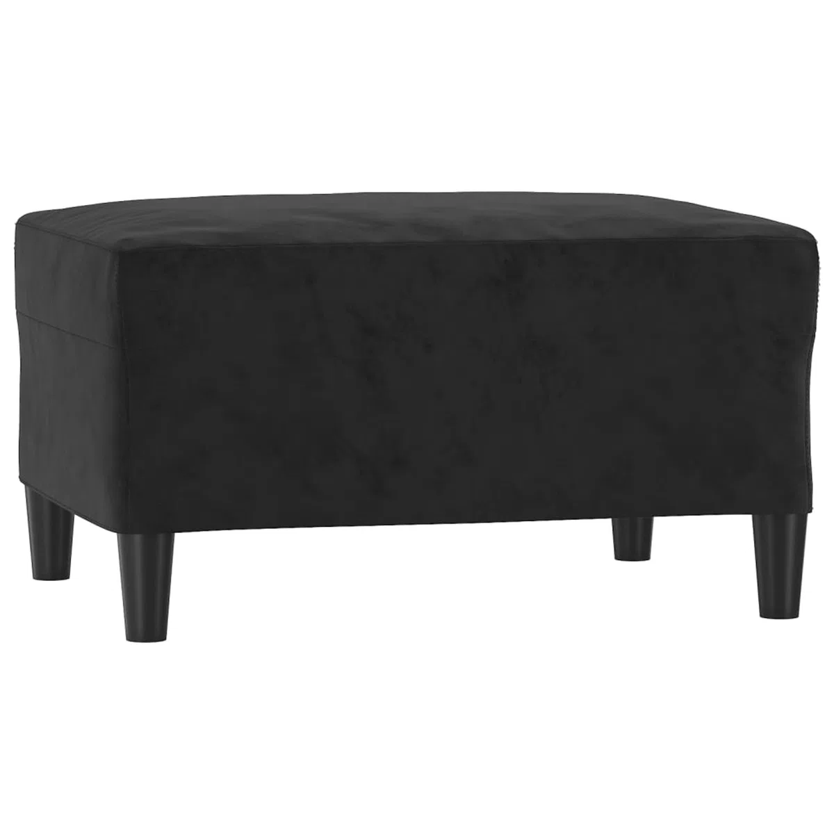 Gecheer Poggiapiedi Nero, per Riposo Gambe e Seduta aggiuntiva, 70x55x41 cm, Velluto 100% Poliestere con Struttura in Compensato, Imbottitura in gommapiuma, per Divano Poltrona Soggiorno Camera
