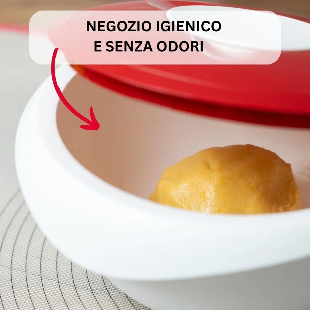 Westmark Ciotola da cucina con coperchio in due parti, 2,5 l, Con beccuccio, Plastica, Bianco/Rosso, 3153227R