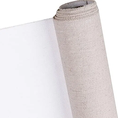 Rotolo Tela,Tela Per Dipingere Rotolo Professionale Blank Canvas for la strato di pittura Acrilico Pittura a olio di tela Biancheria in tela in tela Primated Art Forniture for artista 5m One Roll(5M l