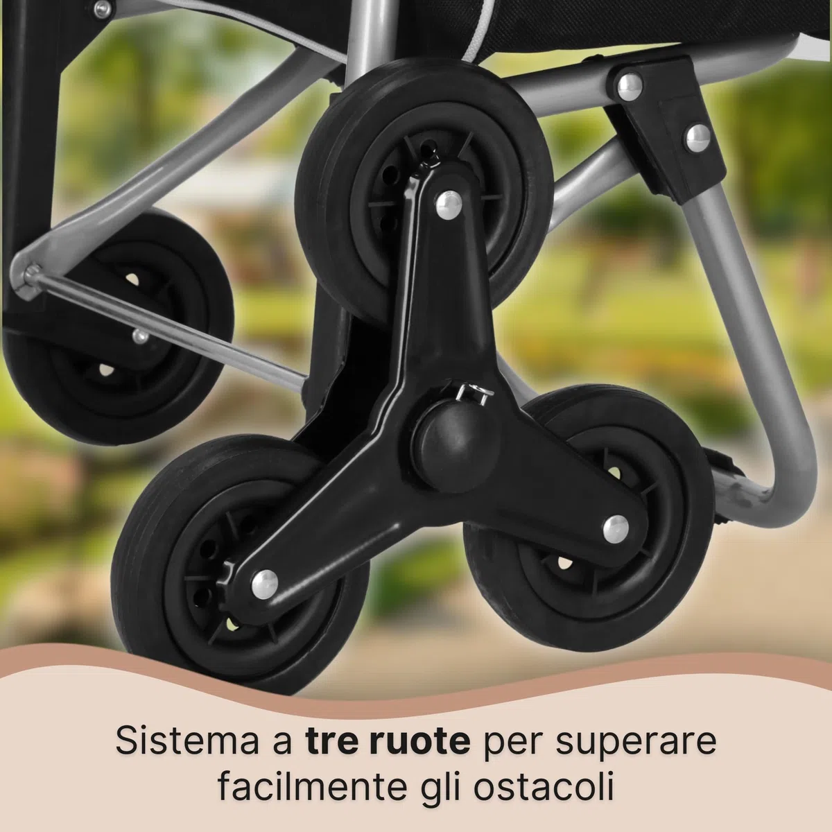 SPRINGOS Trolley per la spesa, 30 litri, borsa rimovibile, carrello per la spesa con scala, ideale per tirare le scale, carico massimo 18 kg
