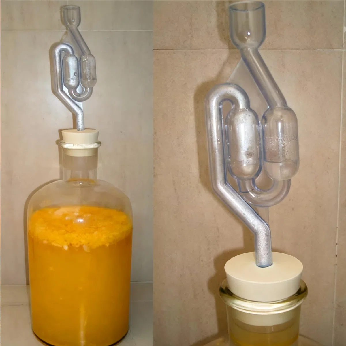 4 Pezzi Gorgogliatore Fermentazione, Airlock Trasparente, Gorgogliatori per Fermentazione, Gorgogliatore con Tappi in Gomma, per Produzione di Birra, Vino, Succo, Sottaceti, Crauti, Resistente