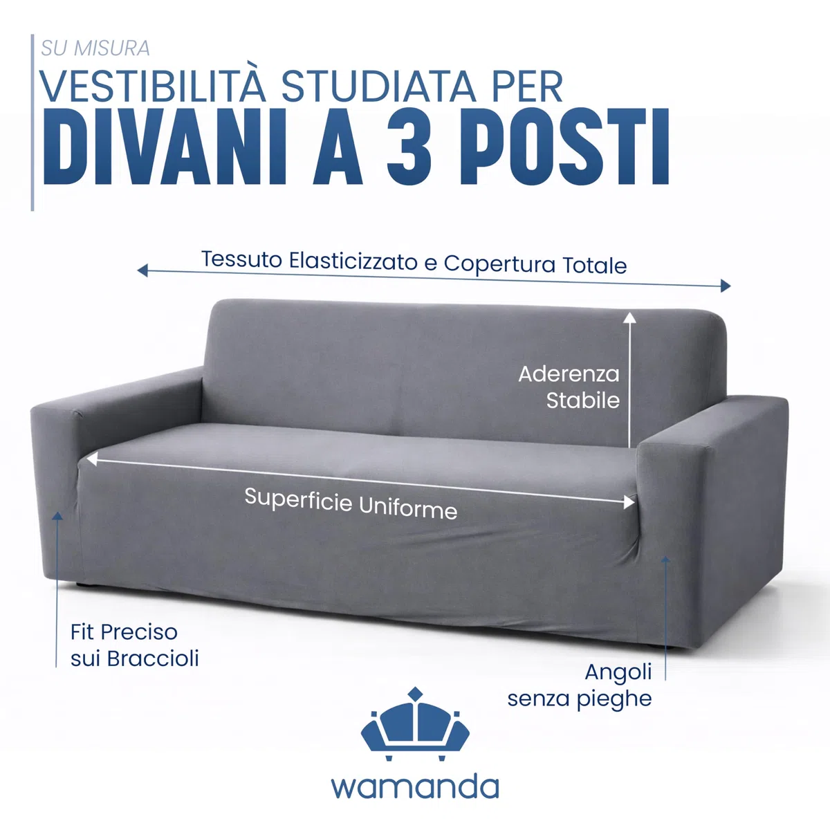 Copridivano 3 Posti con Braccioli Universale, Telo in Poliestere Copri Divano Antimacchia e Anti Peli Lavabile in Lavatrice, Proteggi Divano Morbido e Resistente per Casa con Bambini e Animali