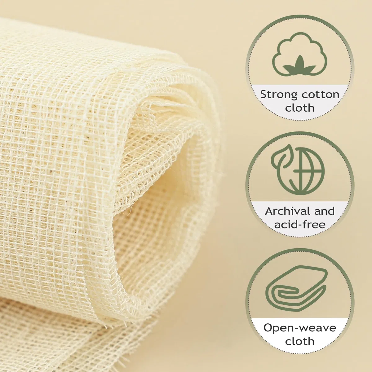 LINECO Super legatoria in cotone a trama aperta, 45,7 x 76,2 cm, bianco, 18 W x 30 L