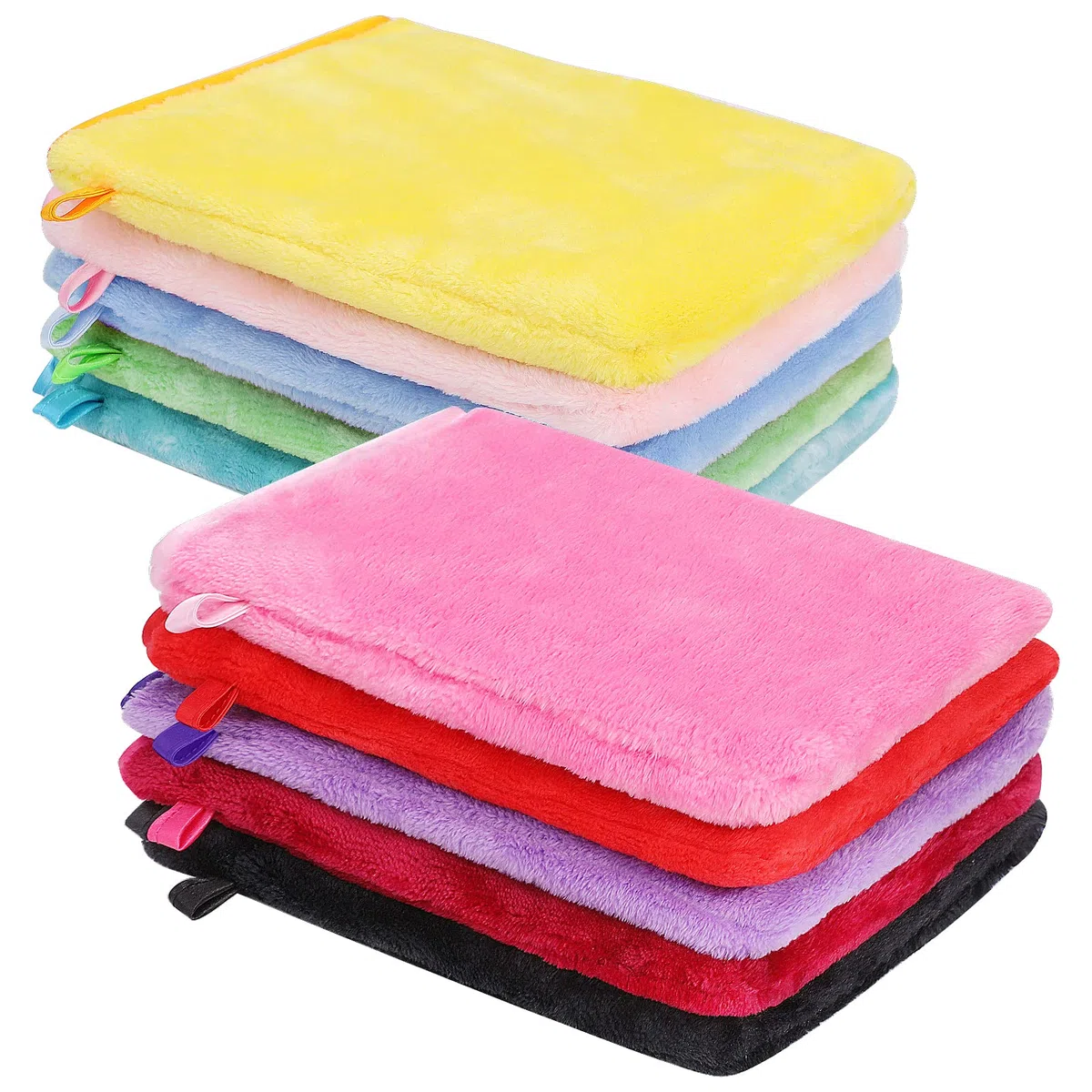 PHOGARY 10 Guanti da Bagno, 15 x 21 cm, Velluto a Coste Guanti da Toilette, Morbidi e Assorbente, 10 Colore