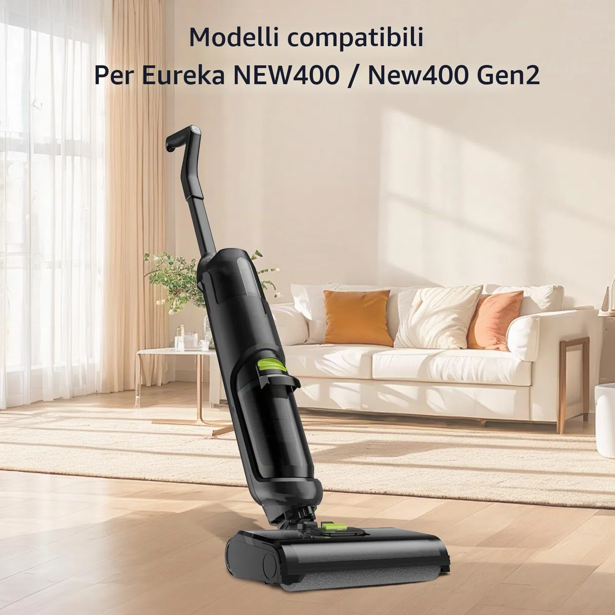 Spazzole Rullo + filtro per Eureka NEW400 /New400 Gen2 aspirapolvere per liquidi e asciutti Parti di ricambio, set di accessori 2 Rulli per spazzole + 2 Filtri + 1 Spazzola per la pulizia