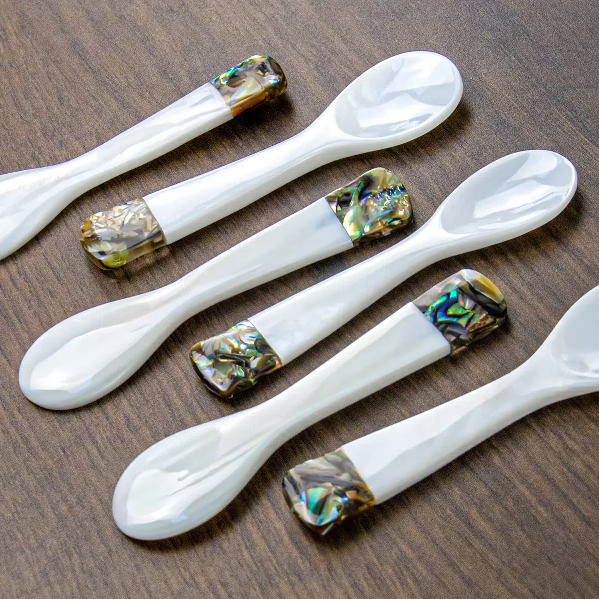 DUEBEL 6 Cucchiaini in Madreperla, Cucchiai per Caviale, Cucchiaino Madreperla, Cucchiaino Caviale da 9 cm x 2,4 cm
