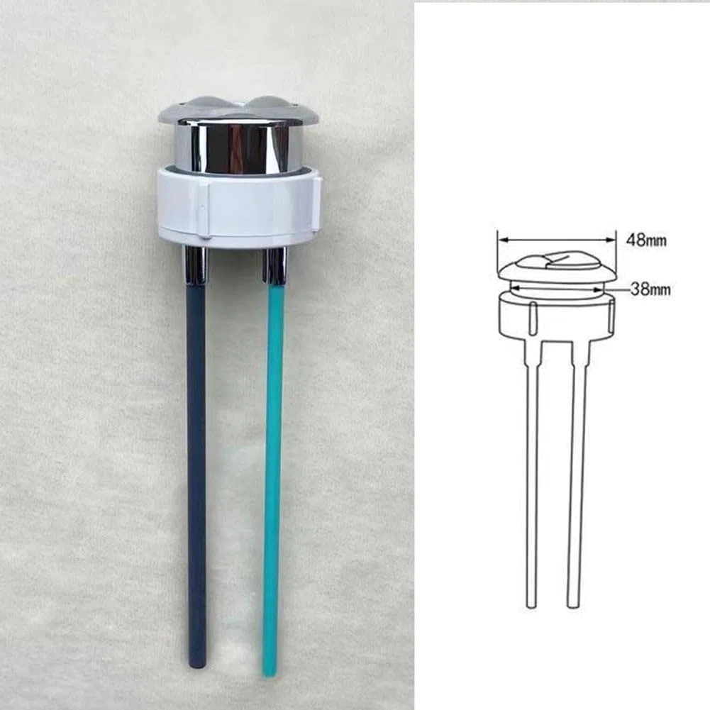 Pulsante di scarico doppio per WC Geberit, asta regolabile in argento (38 mm)