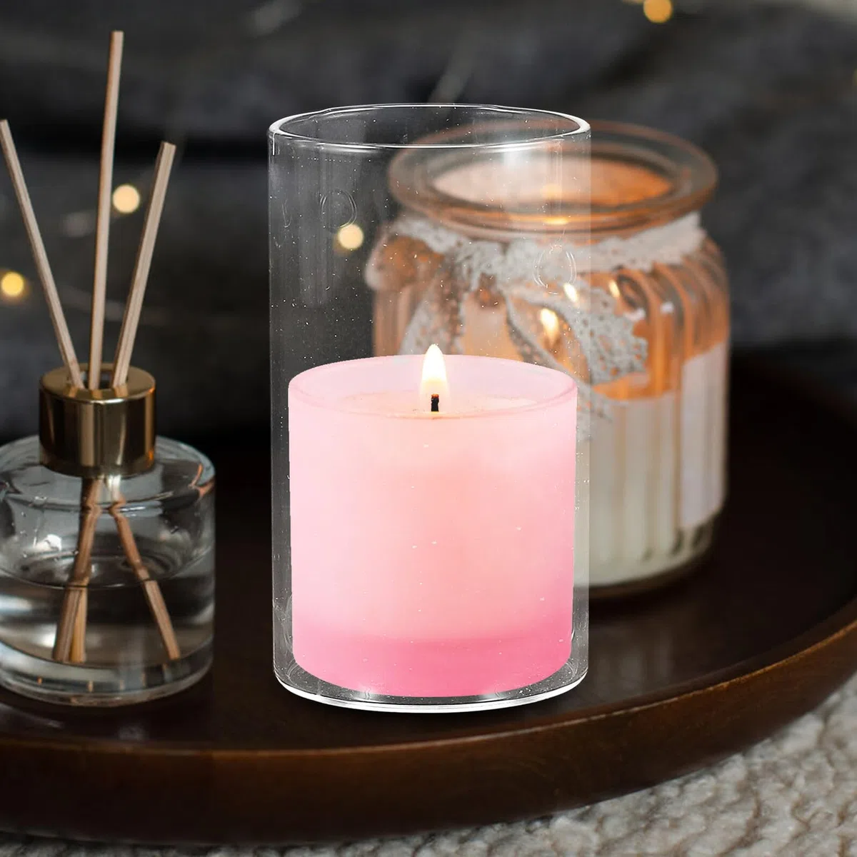 3 Pezzi Portacandele Cilindrici in Vetro Trasparente Antivento Porta Candele Colonna per Decorazioni Casa Matrimonio e Feste Dimensioni Miste