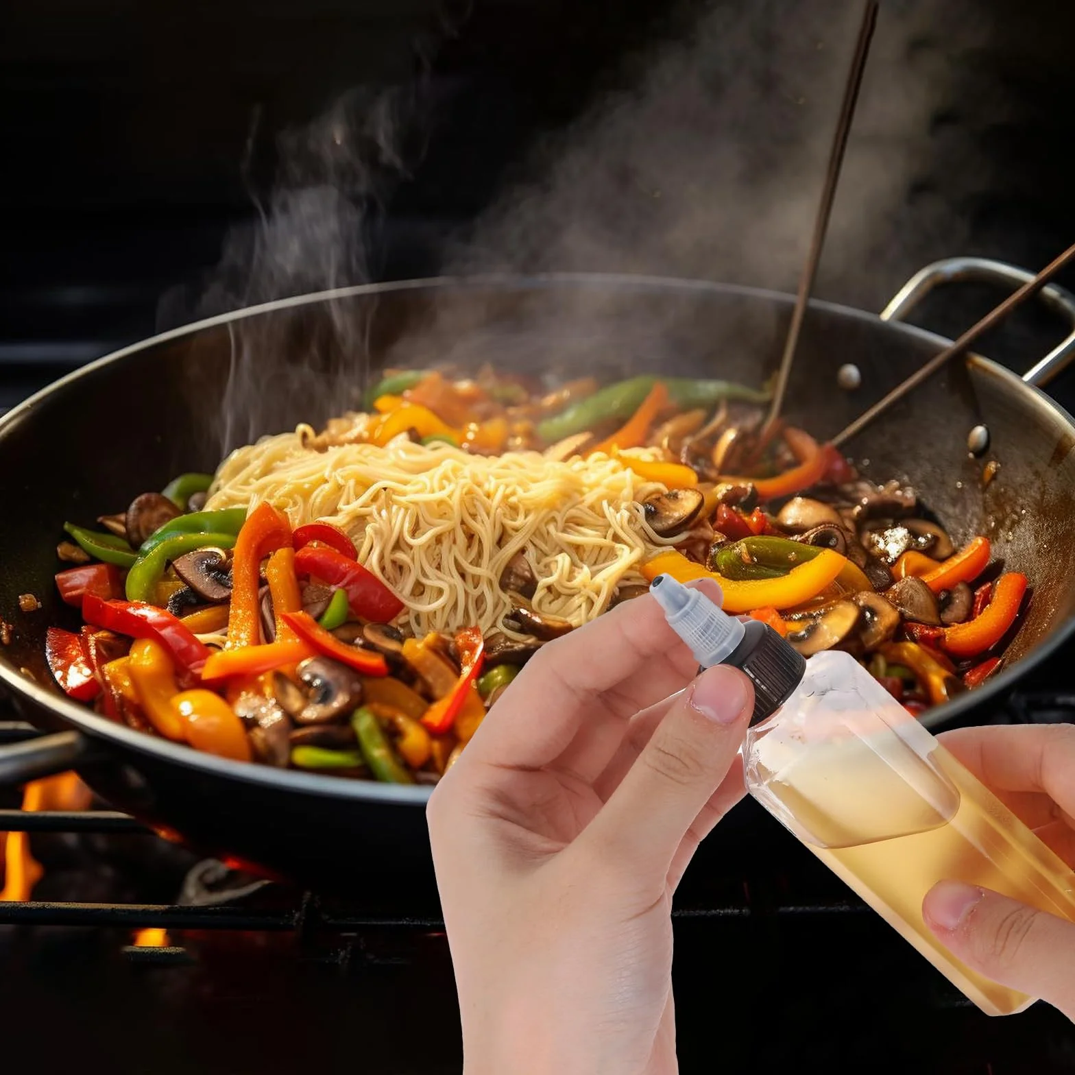 Qianyu 4 bottiglie per olio da spremere con tappo a vite, contenitore per condimenti liquidi a prova di perdite, per salsa di soia, aceto, sciroppo, ketchup, artigianato, cucina, casa