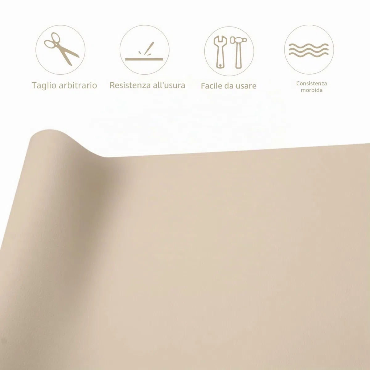 Toppe per Riparazione Autoadesive in Pelle PU 40 x 150 cm, Ecopelle Adesiva Toppa per Riparazione in Pelle per divani, sedili per auto, borse, giacche, sedili, artigianato fai-da-te, Beige