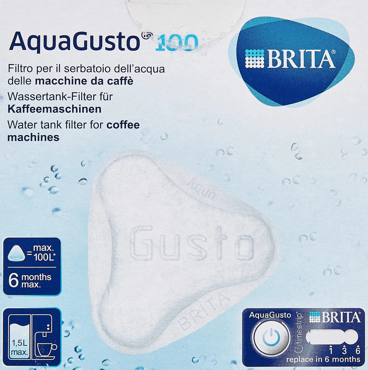 BRITA AquaGusto 100 CU, Filtro per il serbatoio dell'acqua delle macchine da caffè