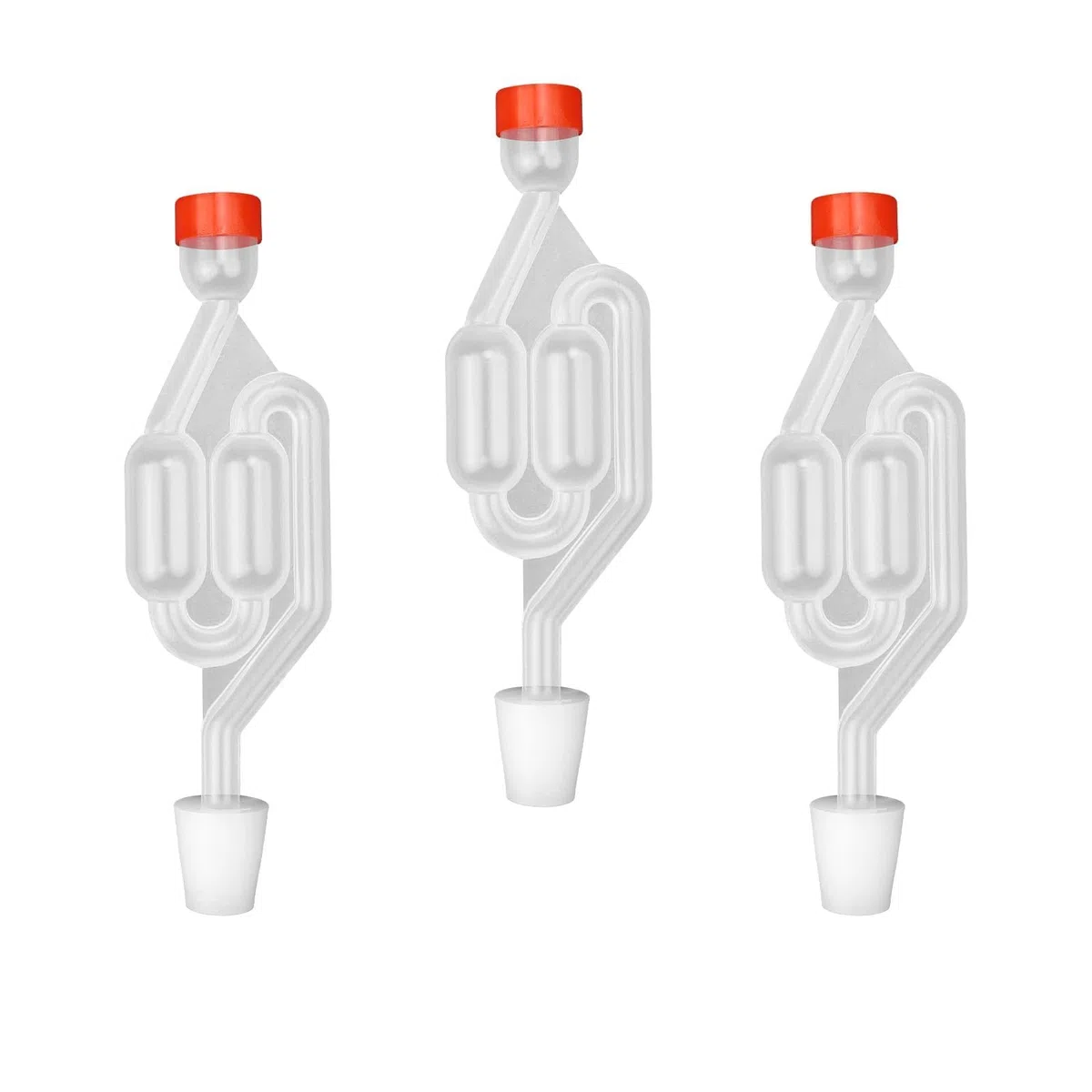 Gorgogliatore Fermentazione, 3 Pezzi Airlock di Fermentazione, Gorgogliatori on Coperchio in Plastica, Tubi di Fermentazione, Utilizzato per Preparare Birra, Vino, Crauti Fermentati 0XBIT