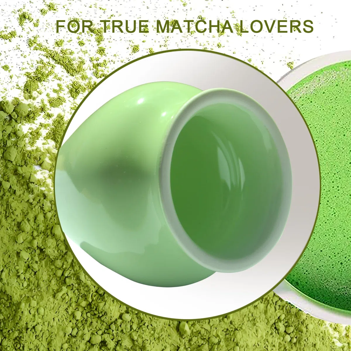Matcha, supporto per scopa Matcha con cucchiaio, supporto per frusta in ceramica, 2 pezzi Chasen Matcha (verde chiaro)