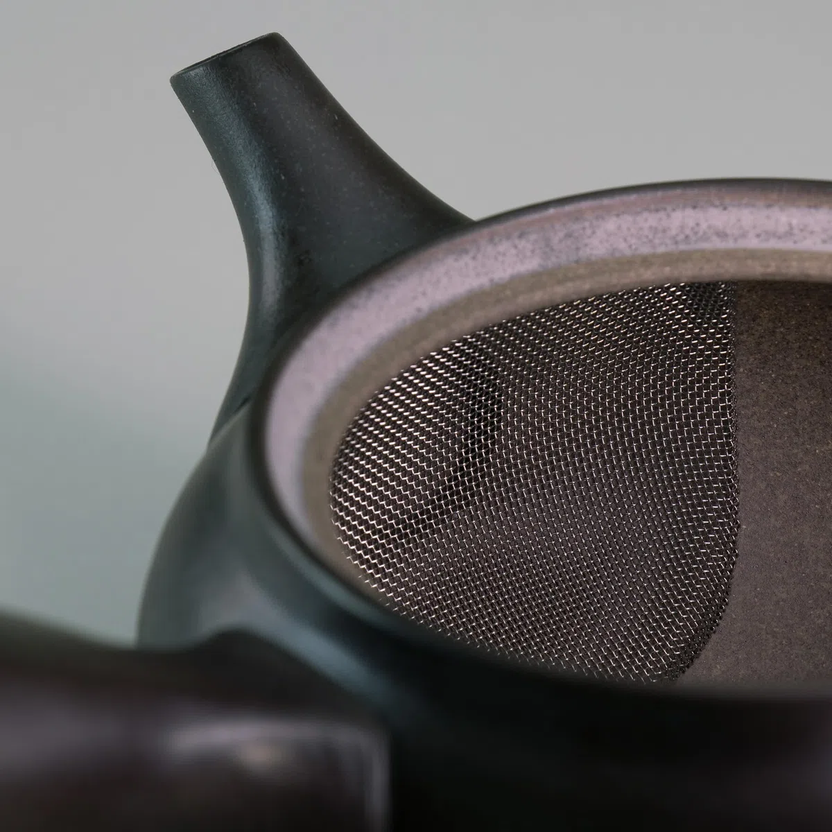 Asayu Japan Teiera tradizionale Kyusu - Kurofuki - Piccola, 280 ml, nera - Prodotto in Giappone (Tokoname-Yaki) - Per tè verde e cerimonie del tè