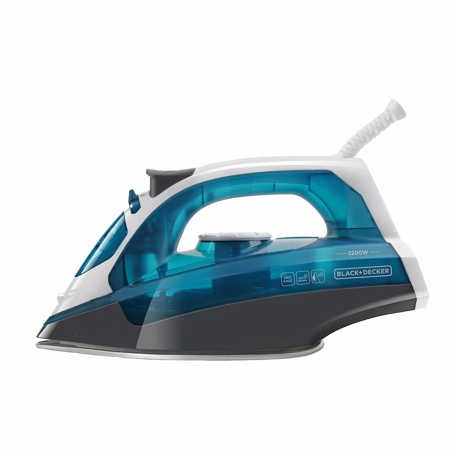 BLACK+DECKER - ferro da stiro a vapore 2200W | anticalcare | colpo vapore 120 g/min | vapore verticale | vapore continuo 30 g/min | suola in acciaio inox | antigoccia | blu