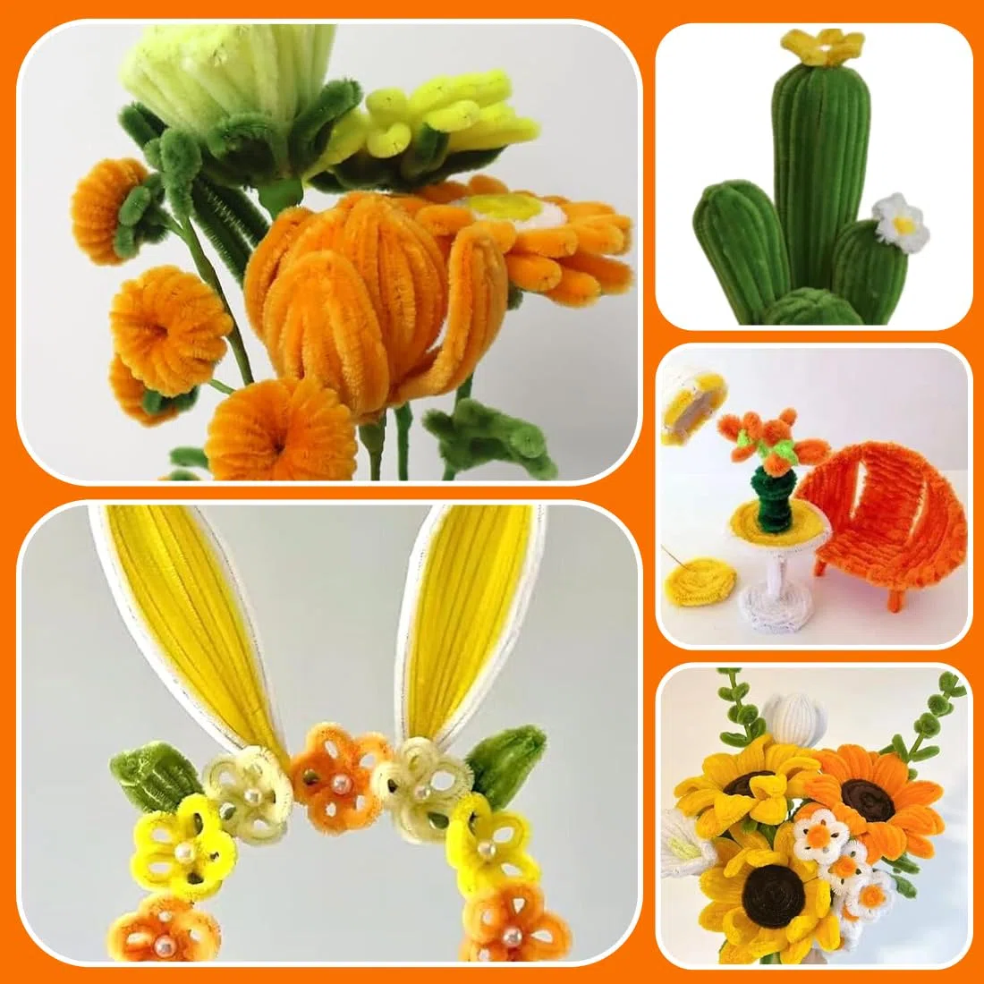 Set di 500 stuzzicaducri per artigianato, filati di ciniglia per hobby creativi, filo di ciniglia, forniture per il tempo libero creativo, pipa detergenti, set di stuzzichini per fai da te (5 colori)