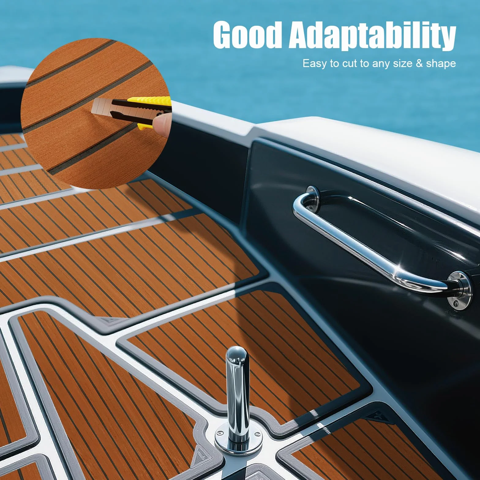 240 x 90 cm Eva Teak Schiuma per pavimento fai da te, autoadesivo, flessibile, flessibile, antiscivolo, in teak, per barche yacht 6 mm