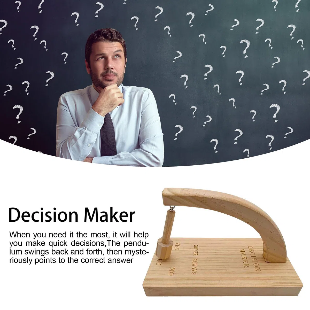 Decision Maker Legno Pendolo Decider in Legno, Pendolo Sì No Pendolo Decisidore, Pendoli Magnetici in Legno per Decisore, Decisore Magnetico Creativo