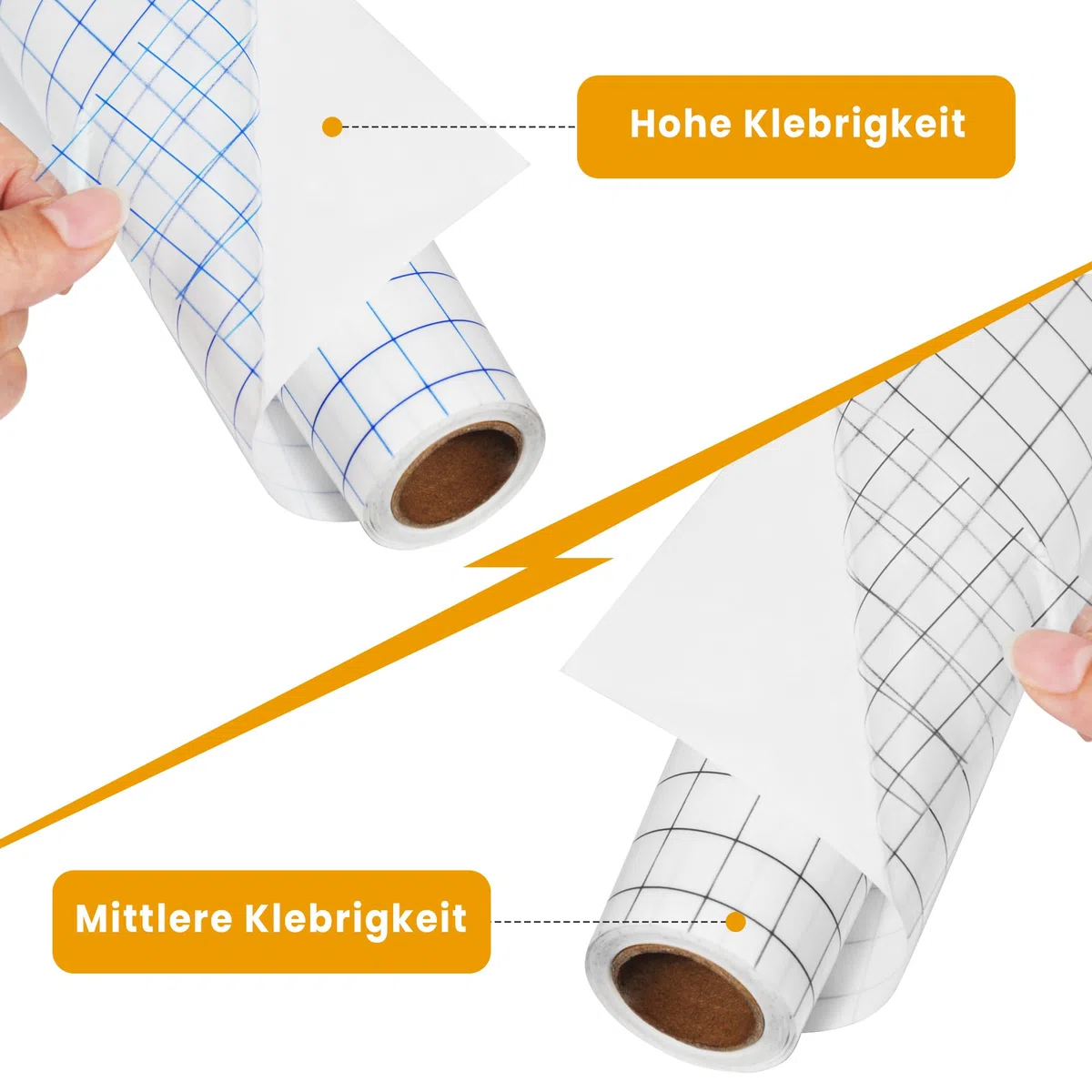IModeur 2 rotoli di pellicola di trasferimento plotter in vinile - 30,5 x 915 cm rotolo di pellicola di trasferimento con griglia