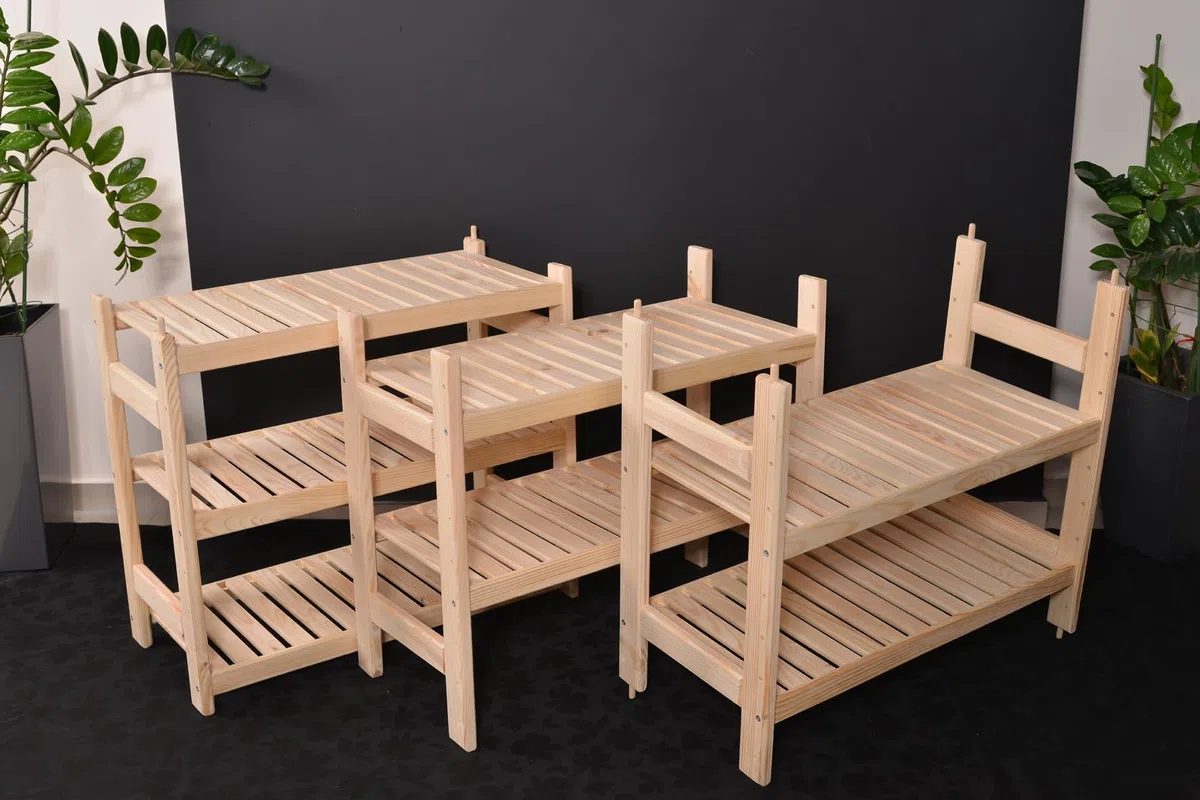 Scaffale in legno, impilabile, in legno di pino, larghezza 38 cm, lunghezza 50 cm, altezza 45 o 60 cm, 2 o 3 ripiani (60 x 50 x 38 cm, 2 ripiani)