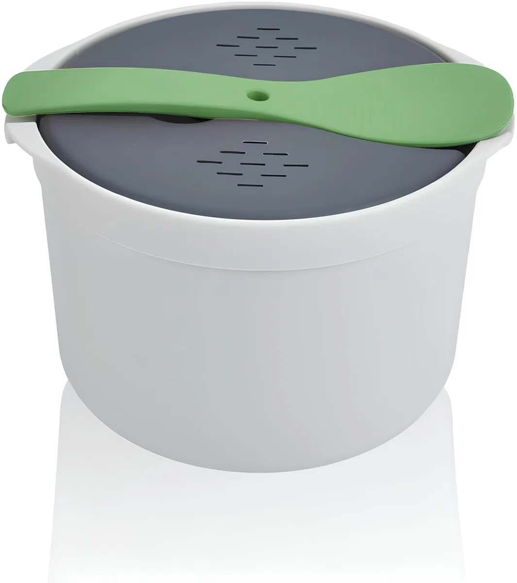 Cuociriso per Microonde, 7.28*5.12Pollices Pentola a Vapore Antiaderente, Set Pentole Preparazione Cuoci Riso Cereali per microonde Sistema Rice Cooker Cuociriso Cereali Container Steam Cooking