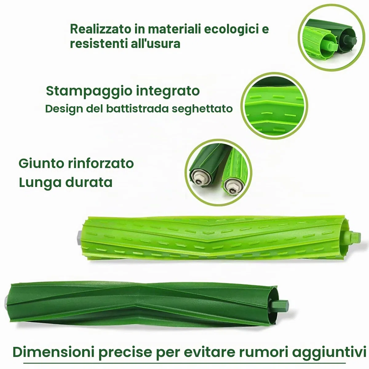 2 Set di rulli in gomma a vuoto Sostituzione della spazzola per iRobot Roomba i & j & e, Combo i & j Serie, parti degli accessori per i1+/i2+/i3+/i4+/i5+/i6+/i7+/i8+/j5+/j6+/j7+/j8+/j9+/e5/e6