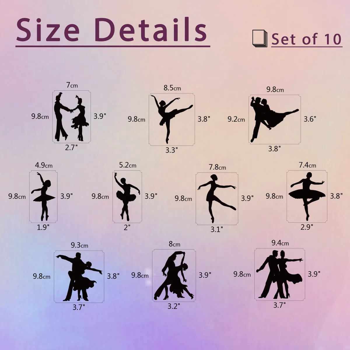 GLOBLELAND 10 Pz Danza Silhouette Window Stickers Ballerino Silhouette Wall Stickers Silhouette Wall Stickers per Lampada Si aggrappa Decalcomanie Lampada Decorazioni Home Decor Art Murale