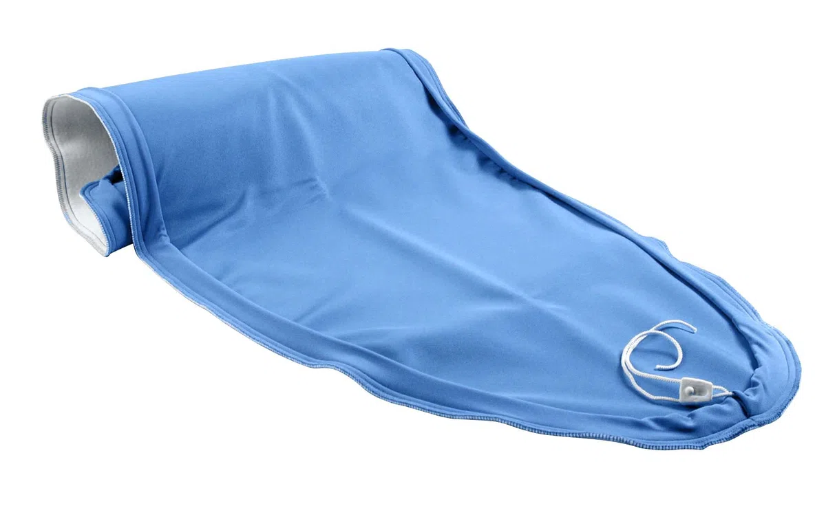 LELIT PA019 Telo copriasse imbottito azzurro, 129 x 44 cm