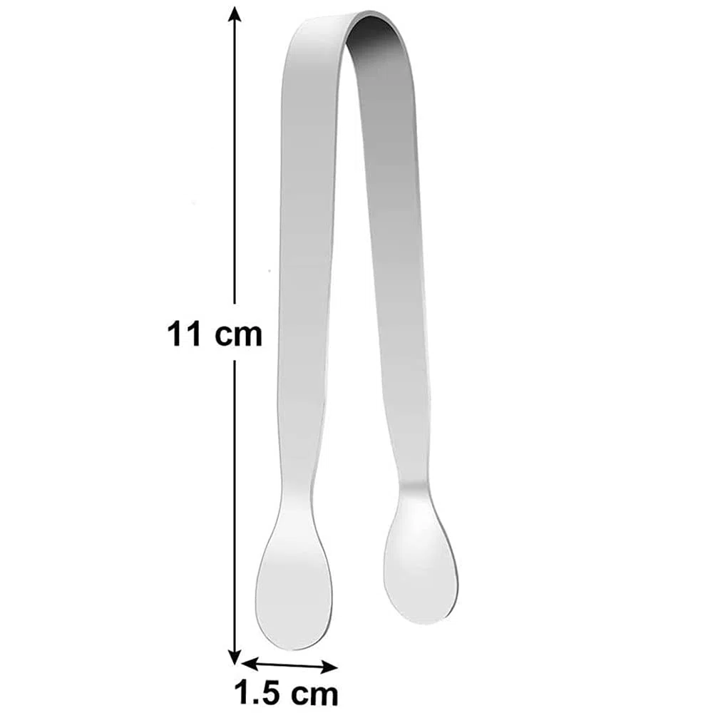 Sunenlyst - Mini pinze da portata e forchetta per frutta, in acciaio INOX, 10 pinze per zucchero a forma di cubo, piccole pinze per ghiaccio per tè e caffè, aperitivi, dolci