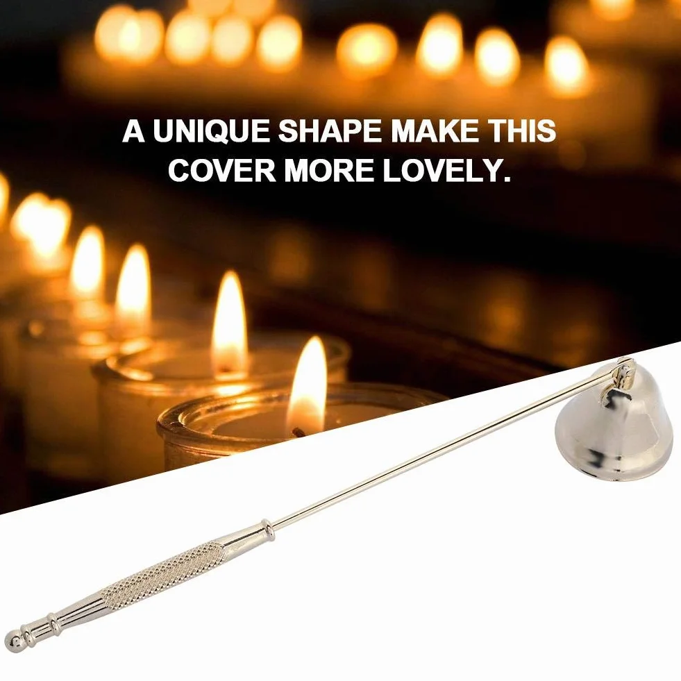MAGT Spegni Candela, Estintore per Candele in Acciaio Inossidabile Stoppino Trimmer a Forma di Campana Snuffer Wick Trimmer per Spegnere Casa (Oro)