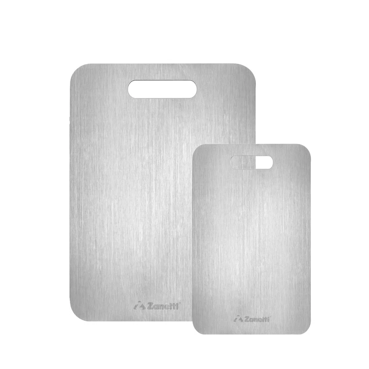 zanetti, Set di Taglieri Inox, 34 X 23 cm + 25 X 15 cm, Acciaio Inossidabile 304