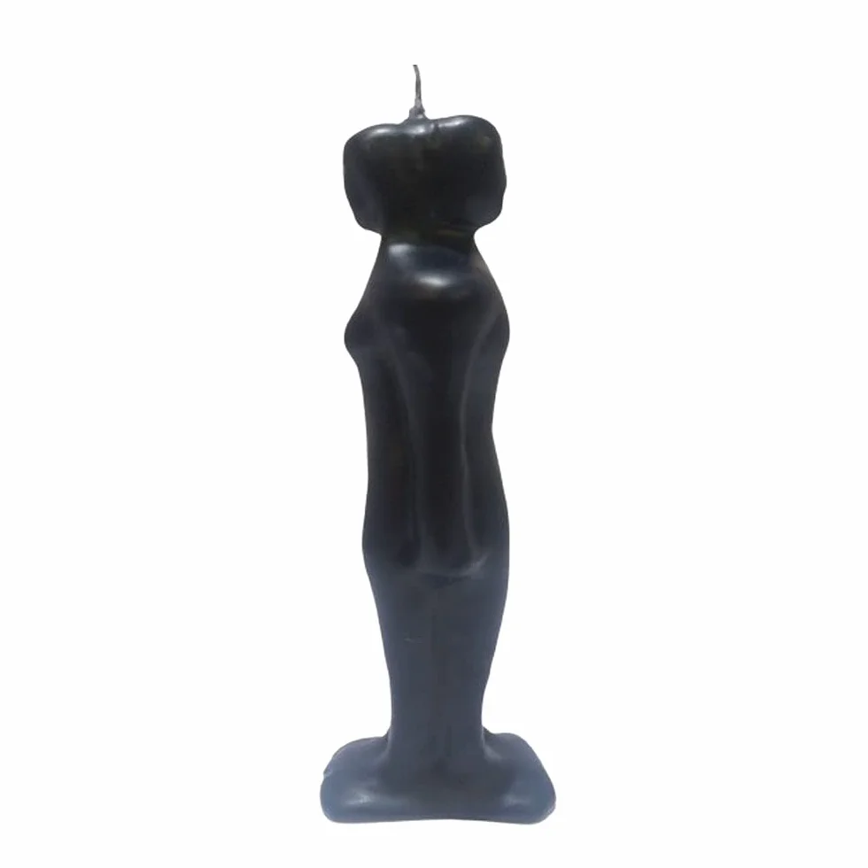 Statuetta candela in cera per separazione di coppia - nera - 20 cm