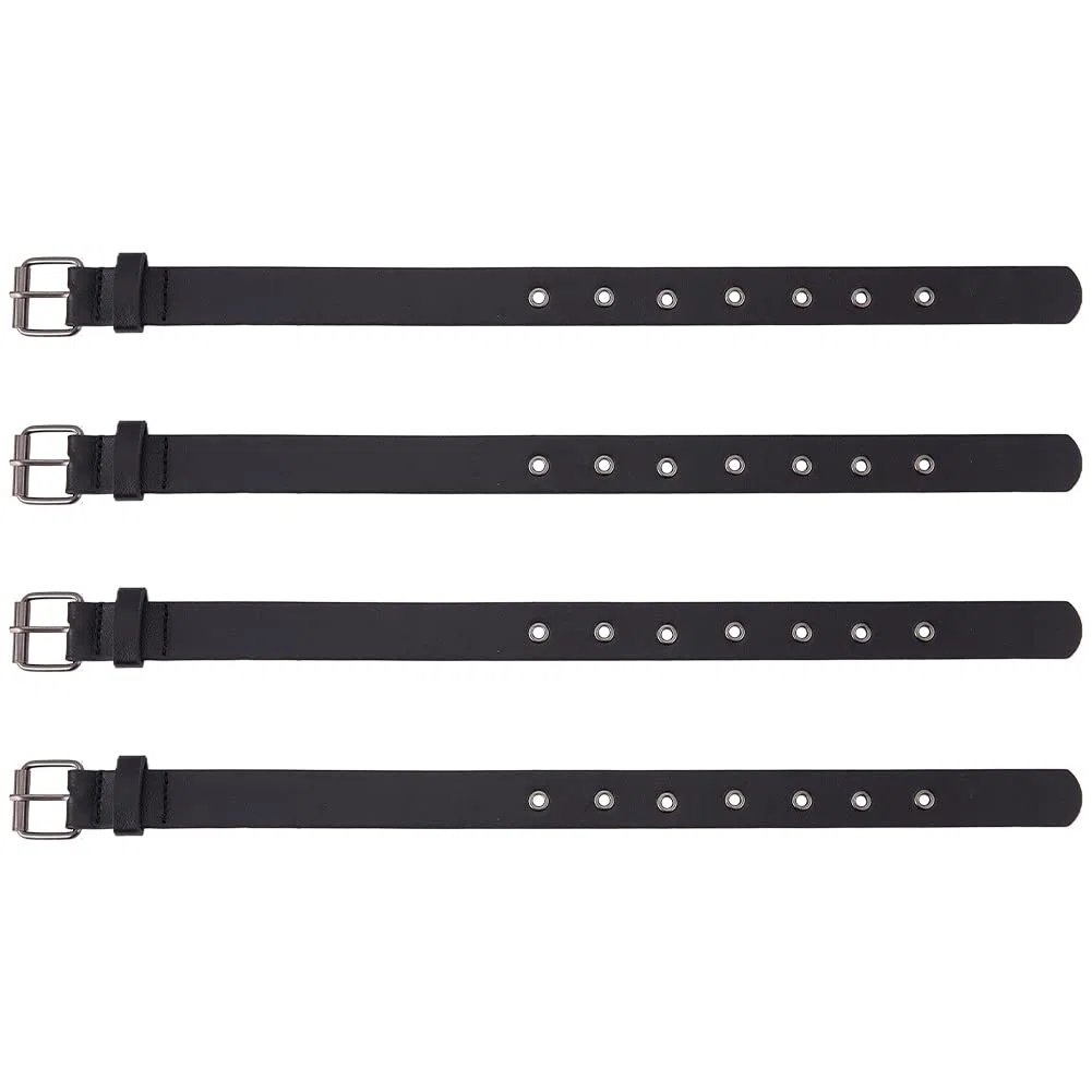 FINGERINSPIRE 4 cinghie di prolunga tradizionali kilt in pelle, 22 x 400 mm, cintura in pelle PU nera con fibbia quadrata in metallo da donna per cappotti, giacche