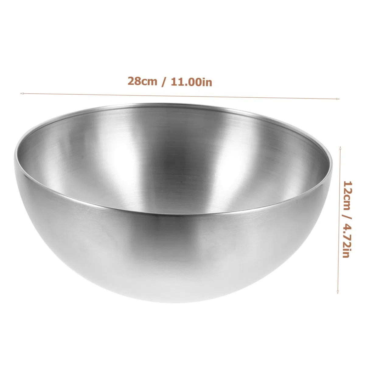 SECFOU 4pezzi Ciotola in Acciaio Inox per Insalata Zuppa e Altri Alimenti da Superficie Liscia Lavabile in Lavastoviglie Adatta per Uso Interno ed Esterno