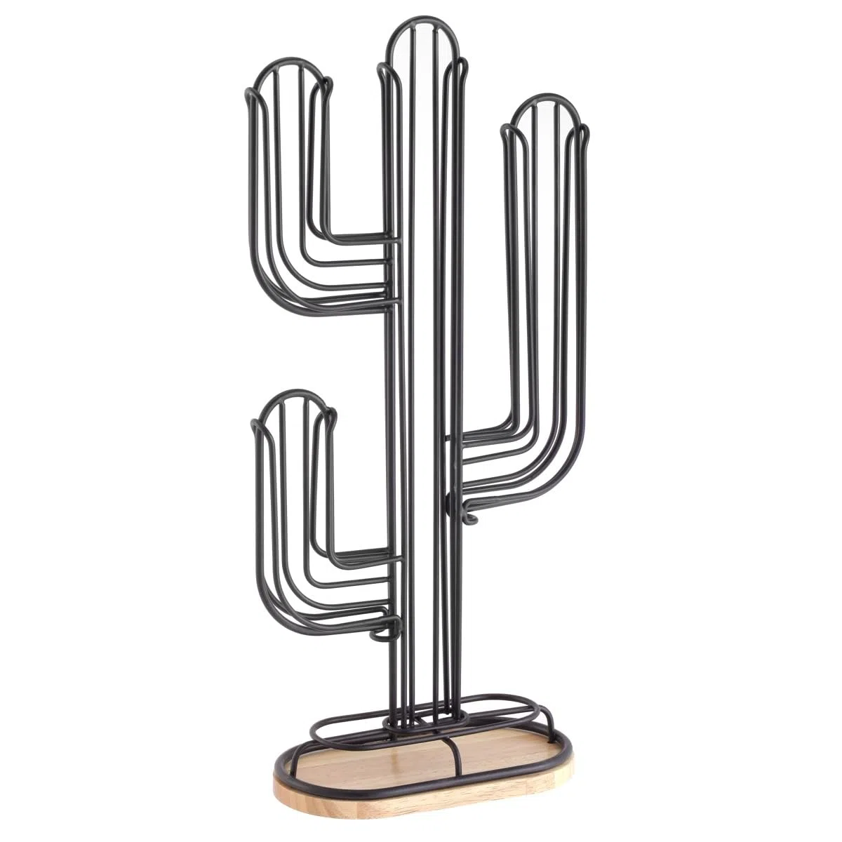 MAURY'S LIGNUM PORTA CAPSULE IN ALLUMINIO NERO A CACTUS 20X10X42 CM