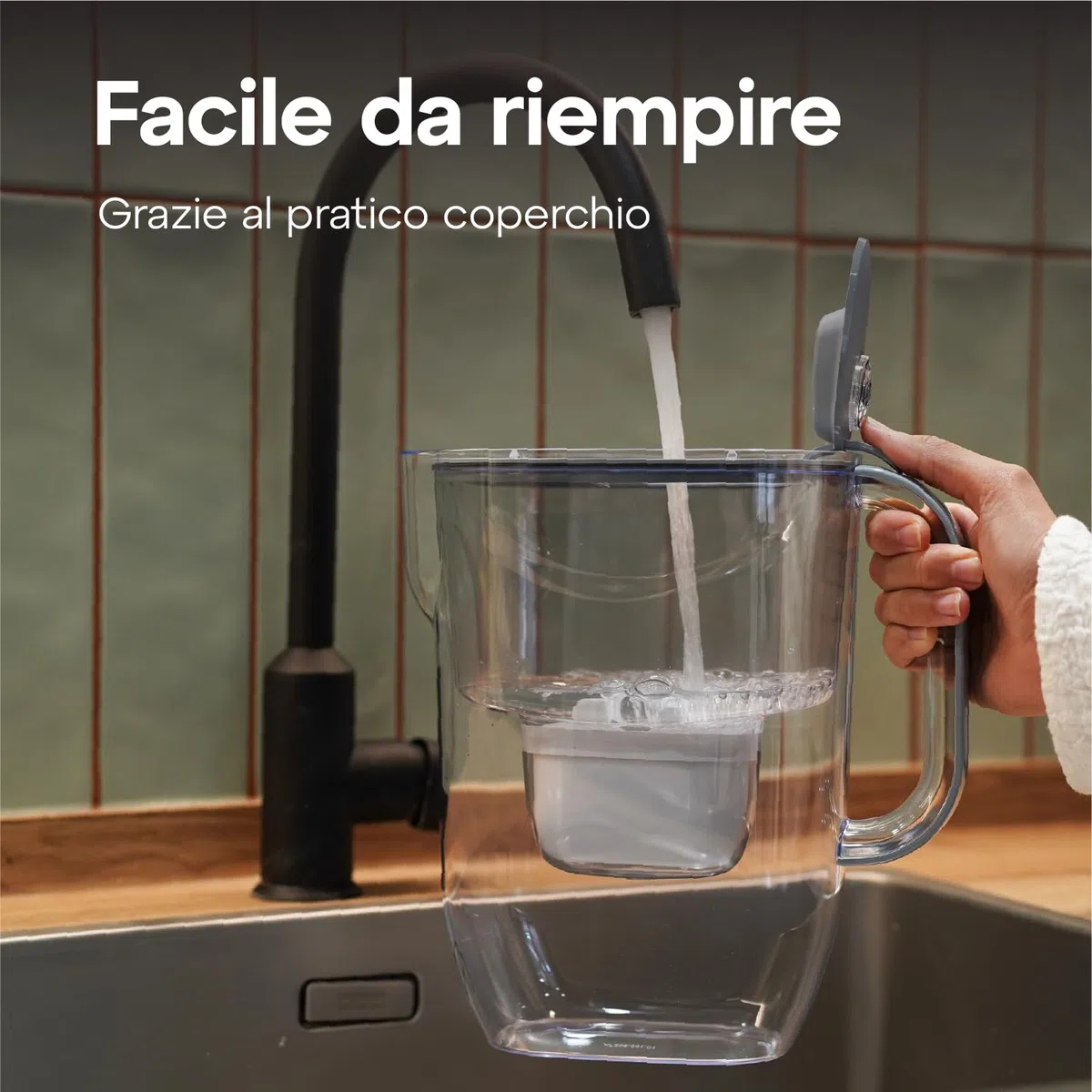 Aquaphor Fresh Caraffa Filtrante per Acqua con 1 Cartucce MAXFOR+ 200L - Grigio