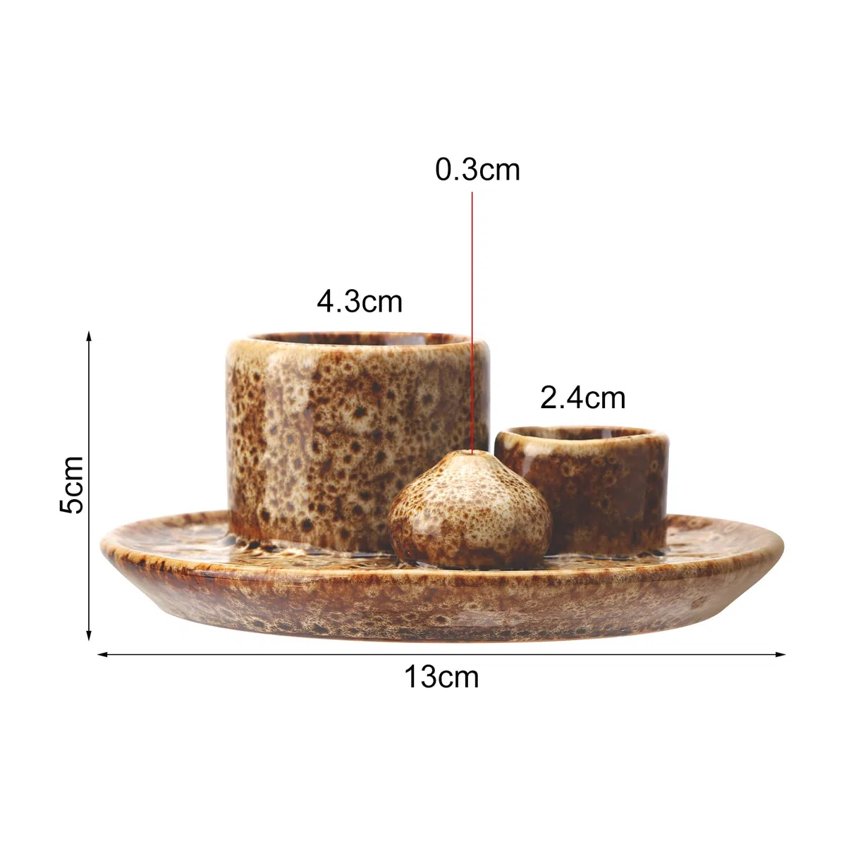 4 su 1 portancamera di incenso, Ciotola di incenso 4 in 1, vassoio in ceramica, supporto per salvia per combustione, pollici di catcher di cenere in ceramica, Porta Palo Santo, ciotola per bruciar