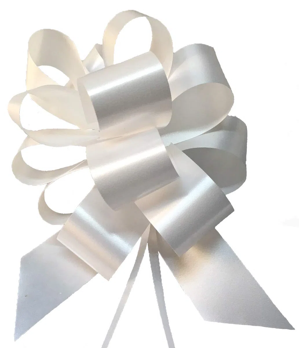 50 COCCARDA Nastro 50MM Bianco 53 Rapid SVELTO Tirante Matrimoni Auto Feste Eventi Vari