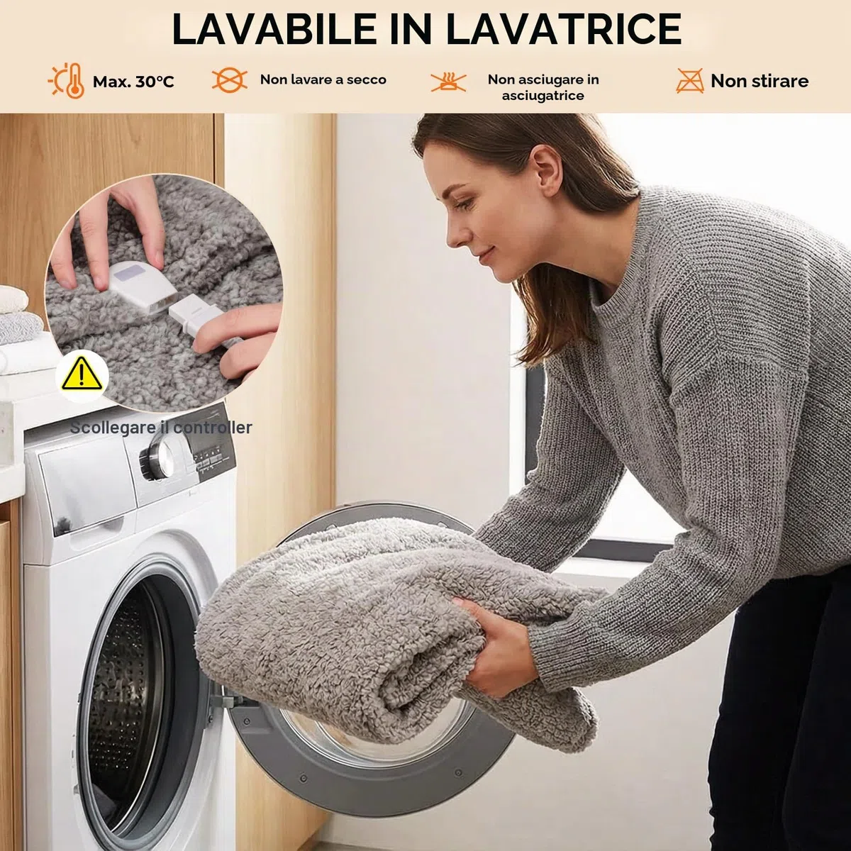 TLGREEN Coperta Elettrica 180x130cm, Morbida Pile Riscaldabile, Spegnimento Automatico, Protezione da Surriscaldamento, 9 livelli di Temperatura, Timer, Lavabile, Termocoperta (Grigio Marrone)